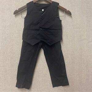 2 Piece Kids Boys Black Vest and Pants Set, 5T unbranded